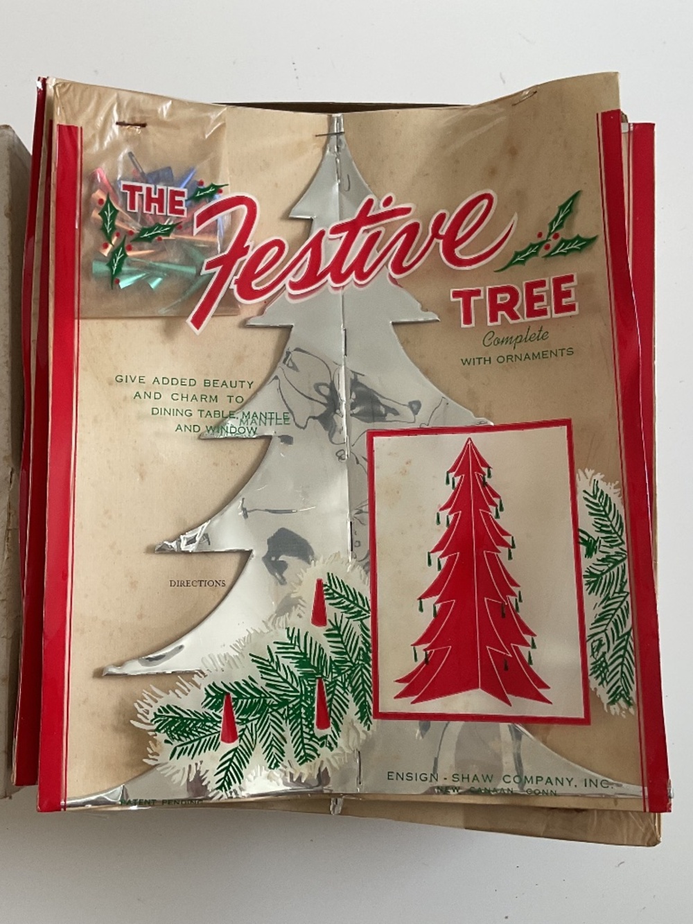 Box of 12 The Festive Tree Silver Aluminum Tabletop Christmas Tree Kits Vintage